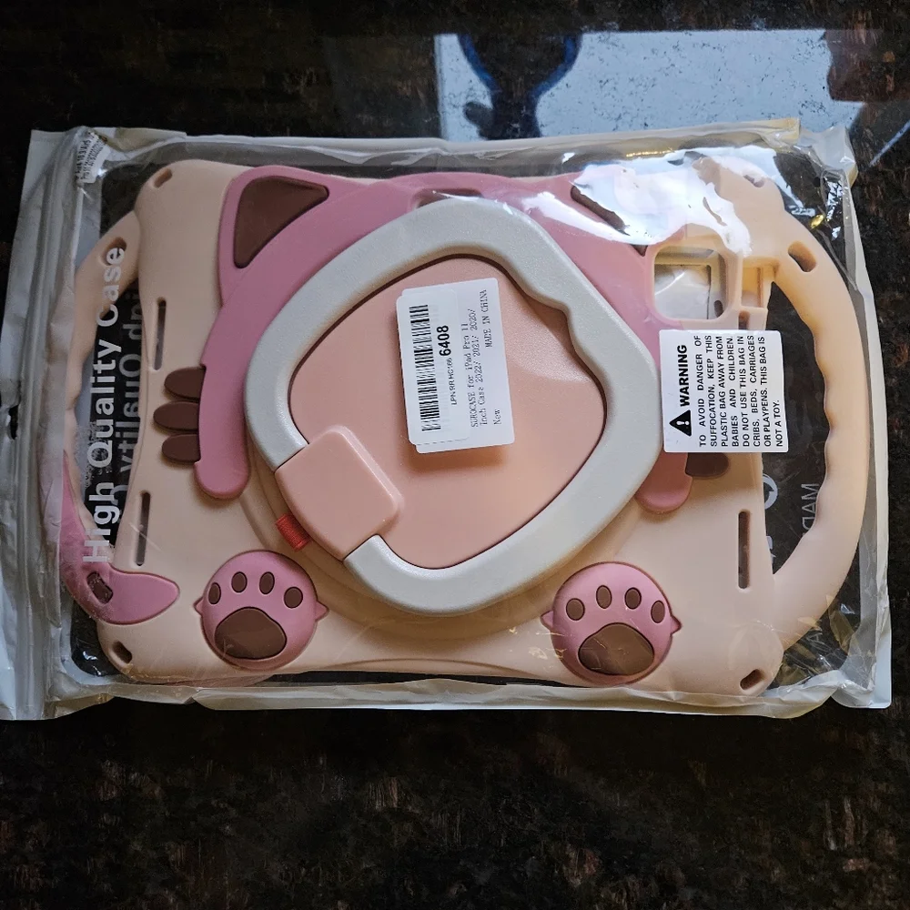 iPad Premium Case Silicone Shockproof Pink Cat
